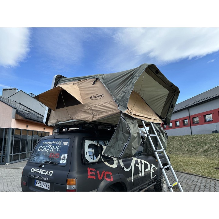 Escape VARIO 210 cm piaskowy, biała pokrywa – namiot dachowy