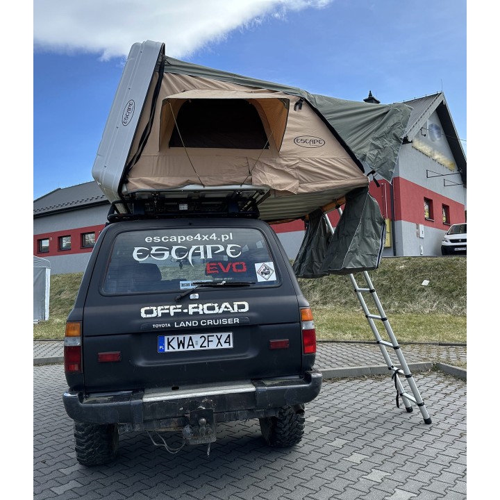 Escape VARIO 210 cm piaskowy, biała pokrywa – namiot dachowy