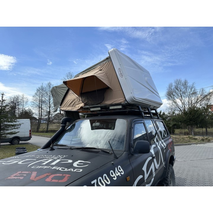 Escape VARIO 210 cm piaskowy, biała pokrywa – namiot dachowy