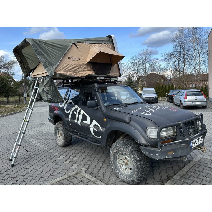 Escape VARIO 210 cm piaskowy, biała pokrywa – namiot dachowy