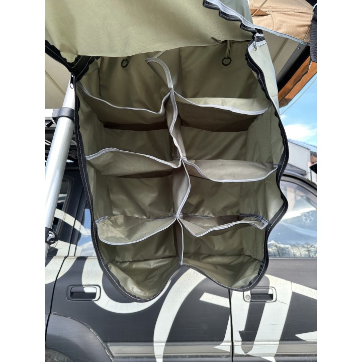 Escape VARIO 210 cm piaskowy, biała pokrywa – namiot dachowy