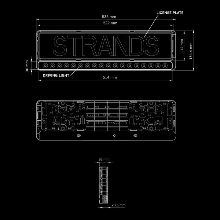 Ramka tablicy LED Strands NUUK E-LINE BLACK 20″ - Kategoria: Panele LED
