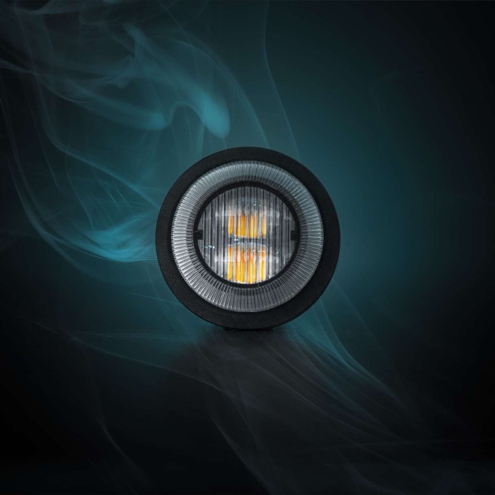 Dark Knight Gloria LED Warning Light – Clear Lens | 21 Patterns, IP69K, ECE R65 Class 2