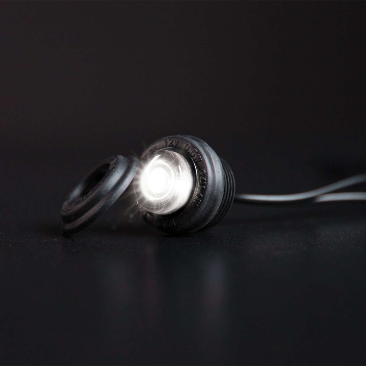 Freedom Black Raven LED Position Light – White | 1 W, IP68, 29 mm