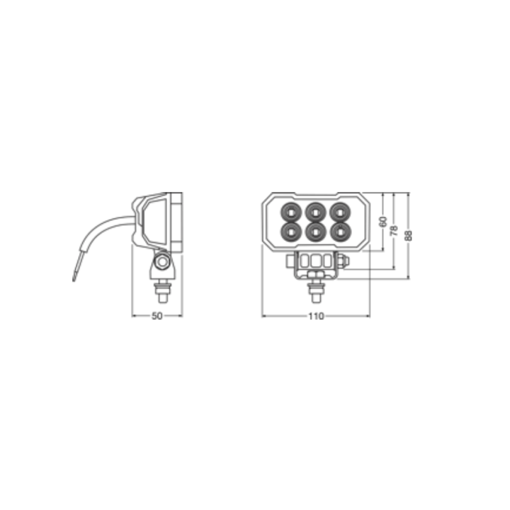 OSRAM LEDriving Rect WL VX100-WD – LED work light