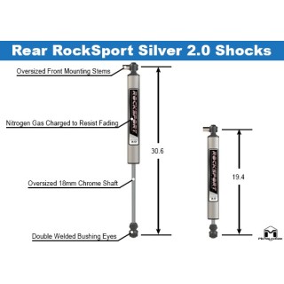 MetalCloak RockSport Silver 2.0 – Tylne amortyzatory Jeep Wrangler JL