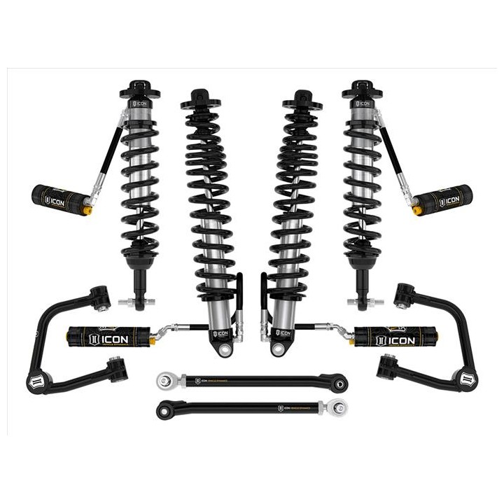 Zestaw Zawieszenia ICON Ford Bronco 2-3'' Lift, Stage 6, Rurowe Wahacze, Sprężyny HD (z pakietem Sasquatch)