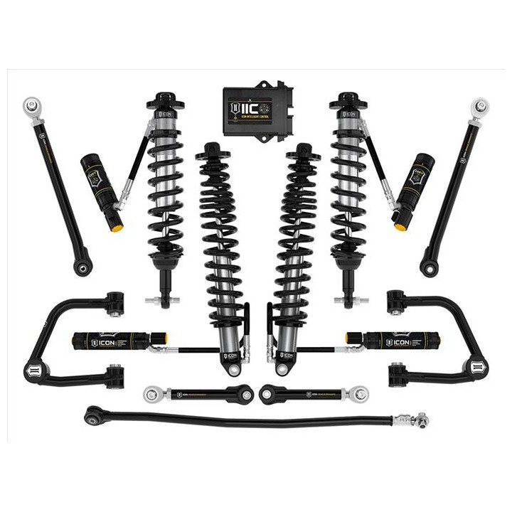 Zestaw Zawieszenia ICON Ford Bronco 2-3'' Lift, Stage 8, Rurowe Wahacze, Sprężyny HD (z pakietem Sasquatch)