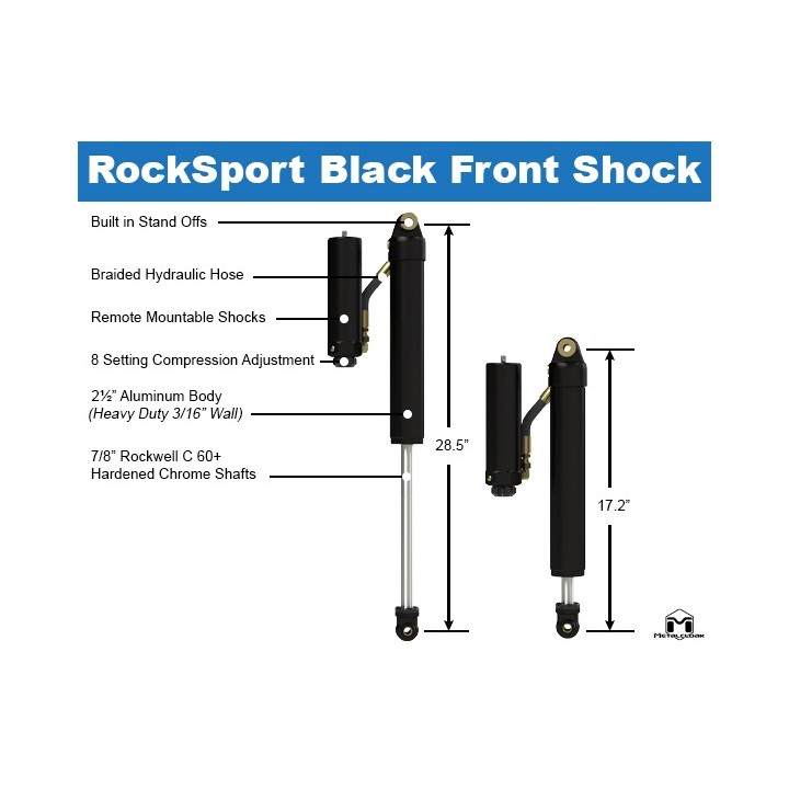 Komplet amortyzatorów RockSport BLACK 2,5–3,5″ – Jeep Wrangler JL / Gladiator