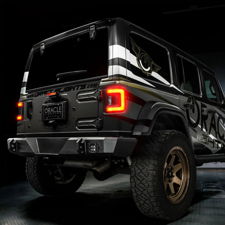 Lampy tylne LED Flush Mount + moduł kierunkowskazów Amber Jeep Wrangler JL | Szekla4x4