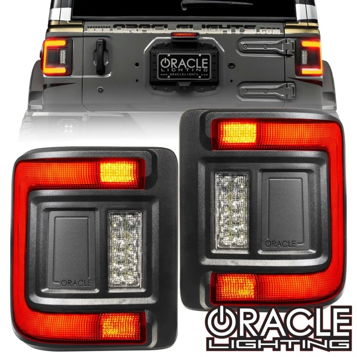 Lampy tylne LED Flush Mount + moduł kierunkowskazów Amber Jeep Wrangler JL | Szekla4x4