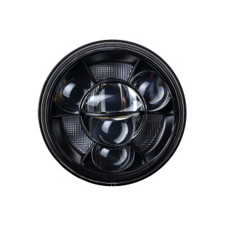 REFLEKTOR 7" LED ŚWIATŁA MIJANIA DROGOWE POZYCJA DRL E4 12-24V, CZARNY