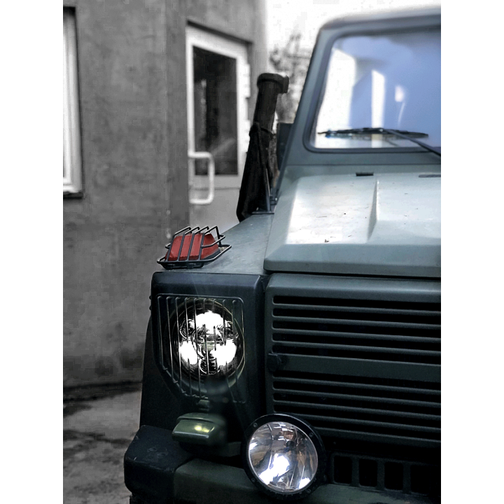 REFLEKTOR 7" LED ŚWIATŁA MIJANIA DROGOWE POZYCJA DRL E4 12-24V, CZARNY  R 112,  R 87, R 7,  R 10