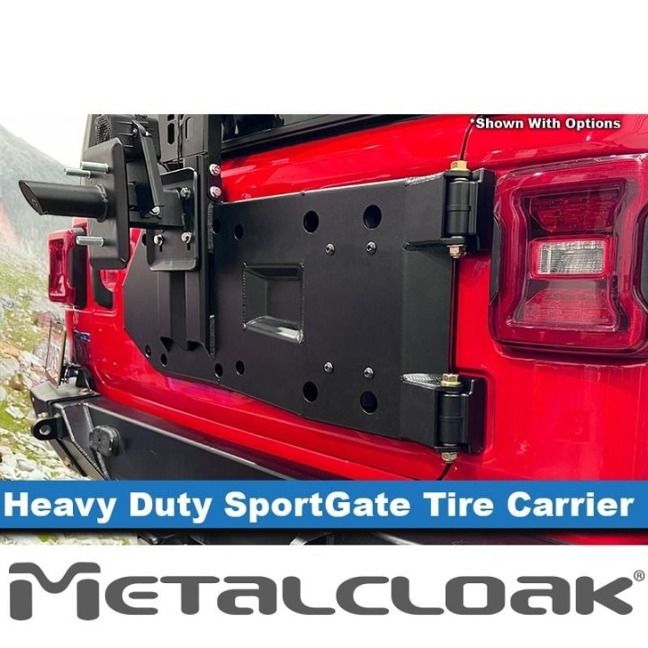 MetalCloak SportGate – Wzmocniony uchwyt koła zapasowego do Jeep JL Wrangler