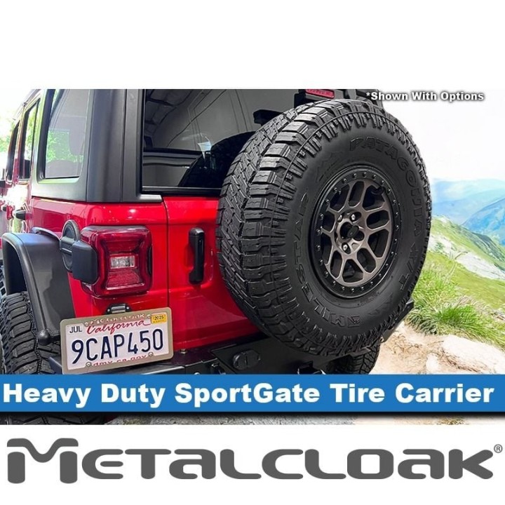 MetalCloak SportGate – Wzmocniony uchwyt koła zapasowego do Jeep JL Wrangler