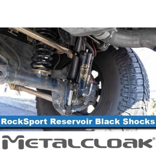MetalCloak RockSport Black Rear Reservoir Shocks JK 2007–2018 | Long Travel