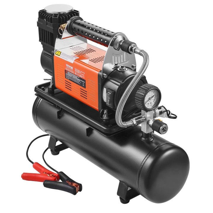 Kompresor 12V VEVOR 6L 150 PSI 6,35 CFM – przenośny inflator do opon