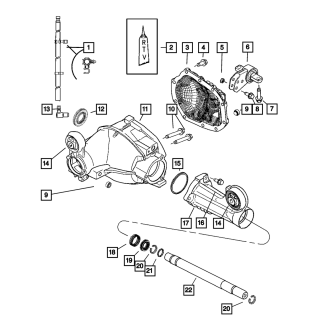 Uszczelniacz półosi przednich Jeep Wrangler JK Dana 30 44 5014852ab 5014852AA