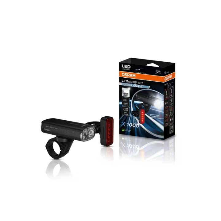 LEDsBIKE MULTI BEAM X 1000 SET zestaw lampek rowerowych LED 1 000 lm OSRAM - ujęcie 3