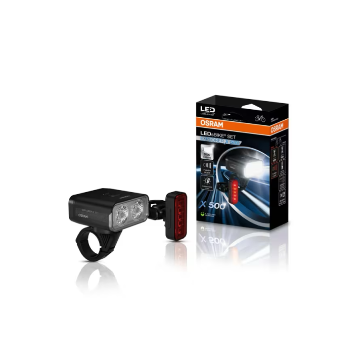 OSRAM LEDsBIKE EXPLORER X 500 SET – zestaw lampek rowerowych LED 500 lm, USB-C, IP54 - ujęcie 11