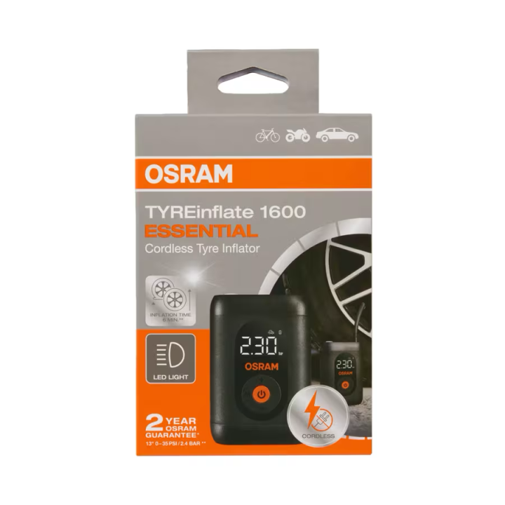OSRAM TYREinflate 1600 ESSENTIAL – akumulatorowy kompresor do opon USB-C, 7 bar - ujęcie 15
