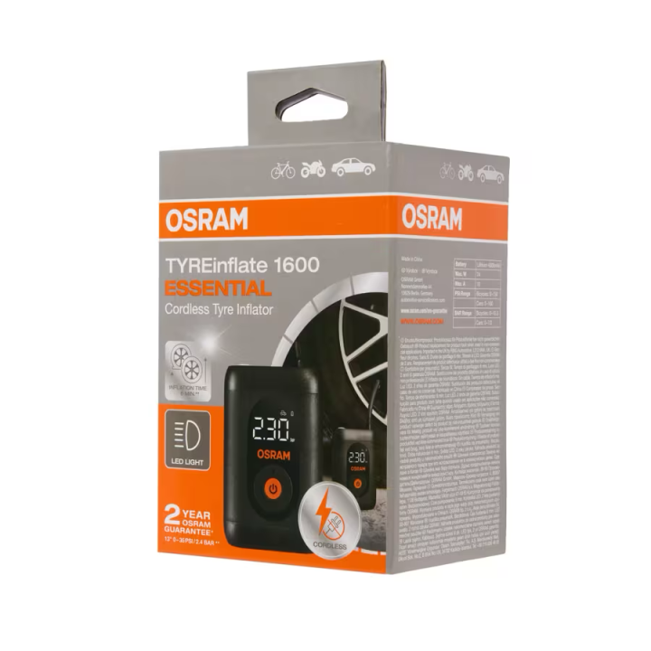 OSRAM TYREinflate 1600 ESSENTIAL – akumulatorowy kompresor do opon USB-C, 7 bar - ujęcie 16