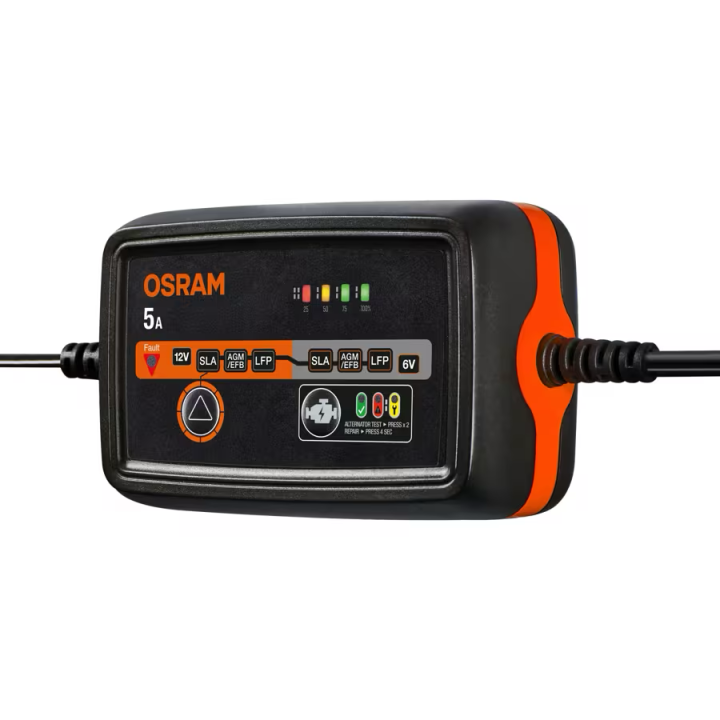OSRAM BATTERYcharge 1005 – inteligentny prostownik 5 A, 6/12 V, 4–120 Ah