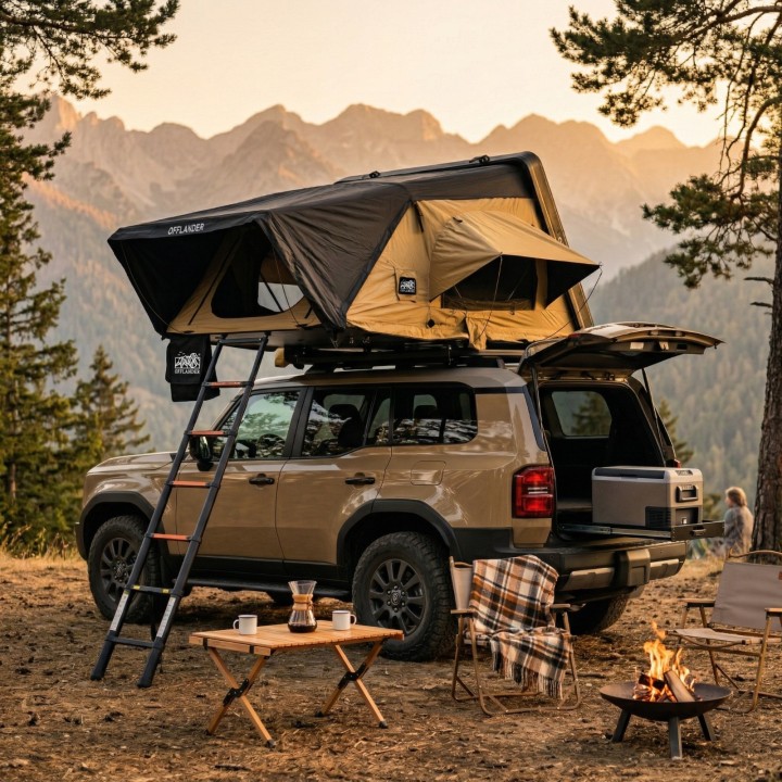 Roof Top Tent Fold 4 Sand - Comfortable and Practical!