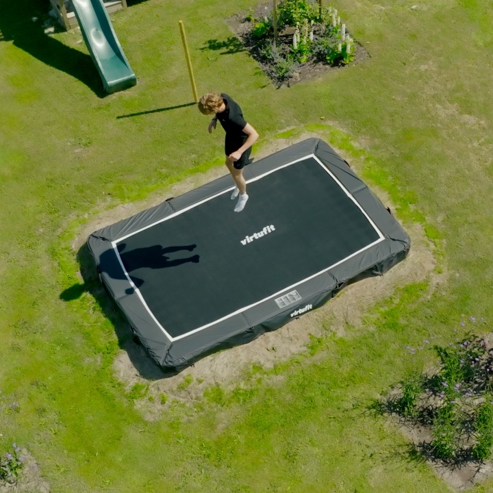 VIRTUFIT TRAMPOLINA OGRODOWA DO WKOPANIA 244 x 366 CM Z SIATKĄ