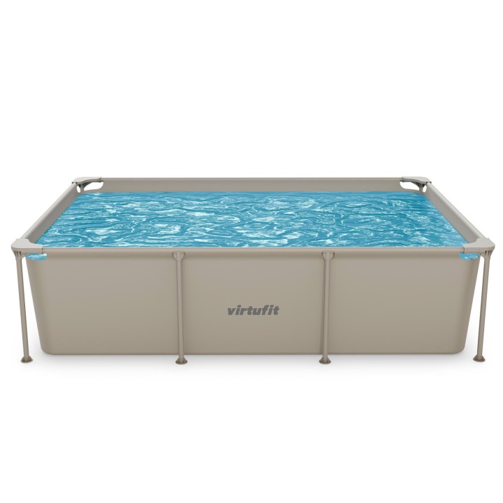 VIRTUFIT PROSTOKĄTNY BASEN 260 x 180 CM Z POMPĄ FILTRUJĄCĄ BEŻOWY