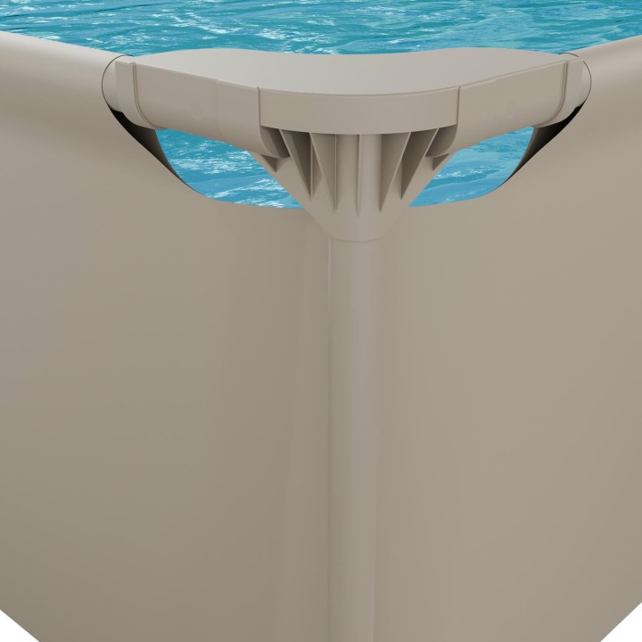VIRTUFIT PROSTOKĄTNY BASEN 260 x 180 CM Z POMPĄ FILTRUJĄCĄ BEŻOWY