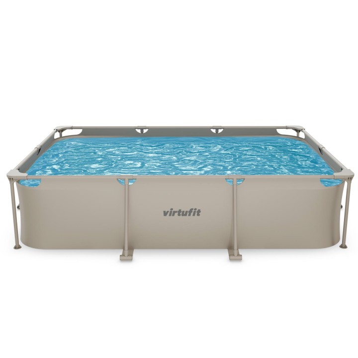 VIRTUFIT PROSTOKĄTNY BASEN 300 x 210 CM Z POMPĄ FILTRUJĄCĄ BEŻOWY