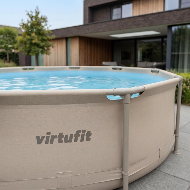 VIRTUFIT OKRĄGŁY BASEN 244 CM Z POMPĄ FILTRUJĄCĄ BEŻOWY