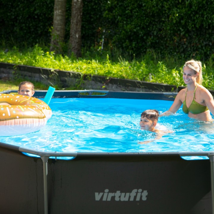 VIRTUFIT OKRĄGŁY BASEN 305 CM Z POMPĄ FILTRUJĄCĄ ANTRACYTOWY