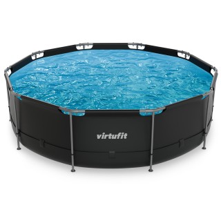 VIRTUFIT OKRĄGŁY BASEN 366 CM Z POMPĄ FILTRUJĄCĄ ANTRACYTOWY