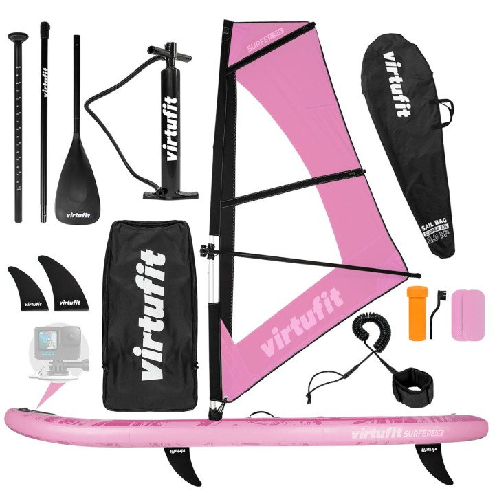 VIRTUFIT DESKA SUP SURFER 305 Z ŻAGLEM I AKCESORIAMI RÓŻOWY
