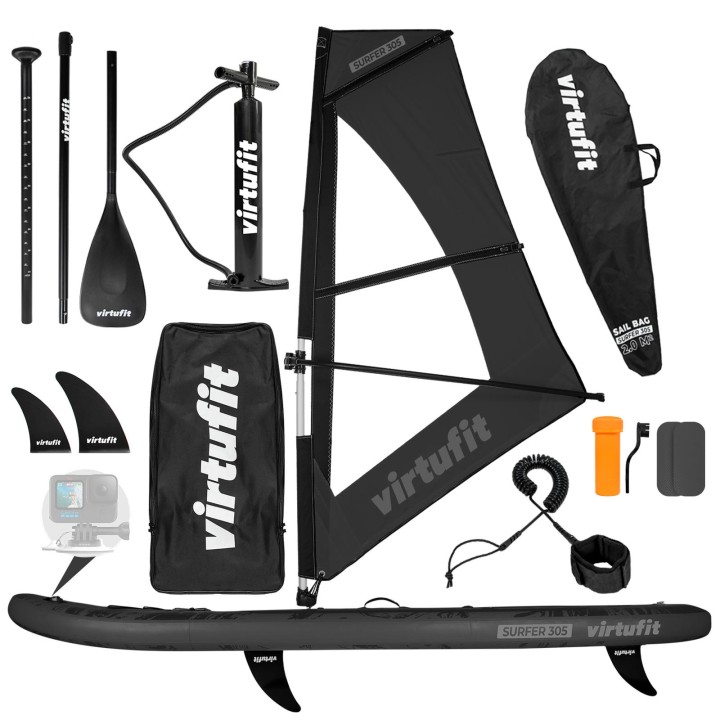 VIRTUFIT DESKA SUP SURFER 305 Z ŻAGLEM I AKCESORIAMI CZARNY