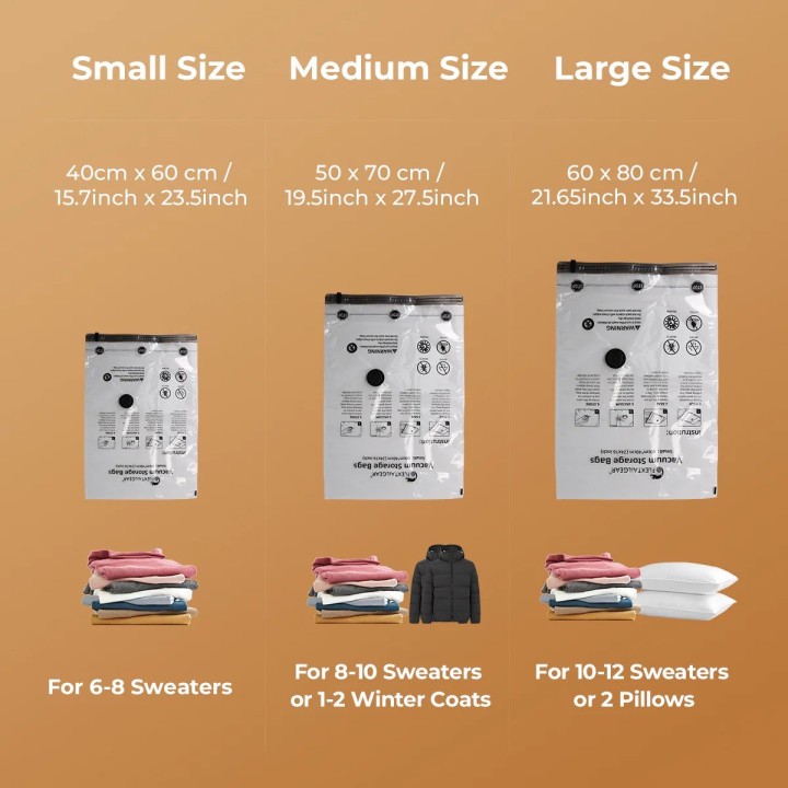 FLEXTAIL Vacuum Storage Bags M – worki próżniowe 50 × 70 cm, 4 szt. - ujęcie 2