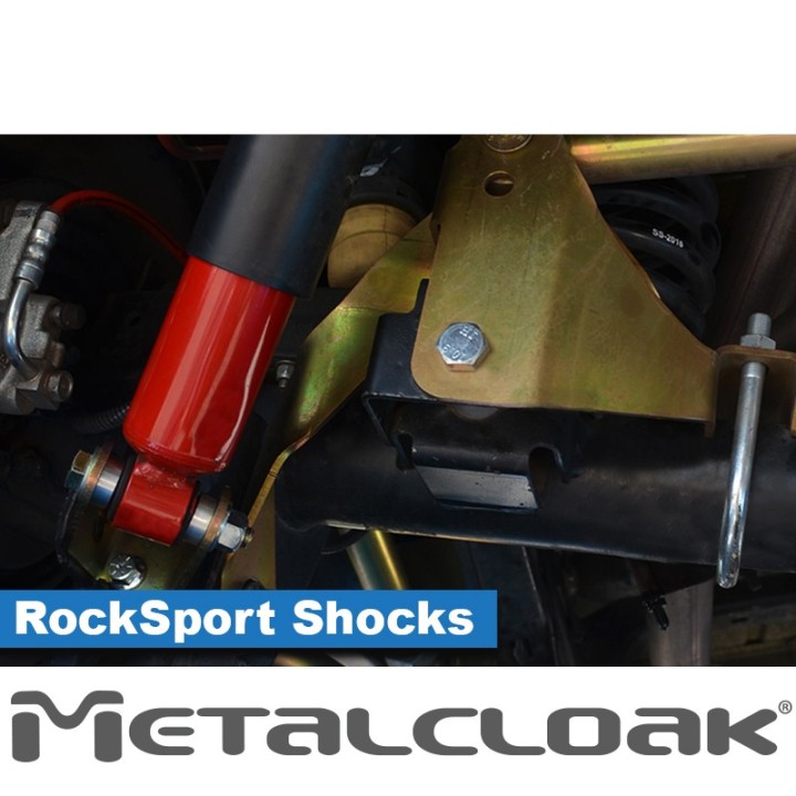 MetalCloak RockSport RED Long(er) – tylne amortyzatory z relokacją, JK - ujęcie 2