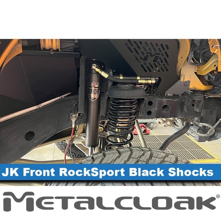 MetalCloak RockSport BLACK Long(er) – przednie amortyzatory, JK - ujęcie 2
