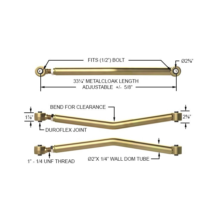 MetalCloak dolne przednie wahacze długie 4-Link Jeep Wrangler JK
