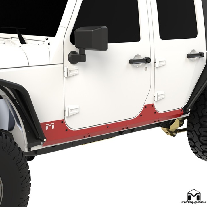 Nakladki progowe ExoSkin Overline stal Jeep Wrangler JK Unlimited 4-drzwiowy MetalCloak