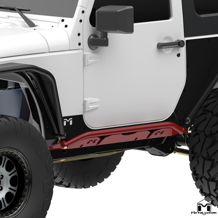 Progi rurowe rock slidery Overline Jeep Wrangler JK 2-drzwiowy MetalCloak