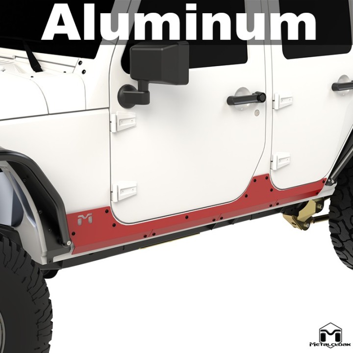 Nakladki progowe ExoSkin Overland ALUMINIUM Jeep Wrangler JK Unlimited 4-drzwiowy MetalCloak