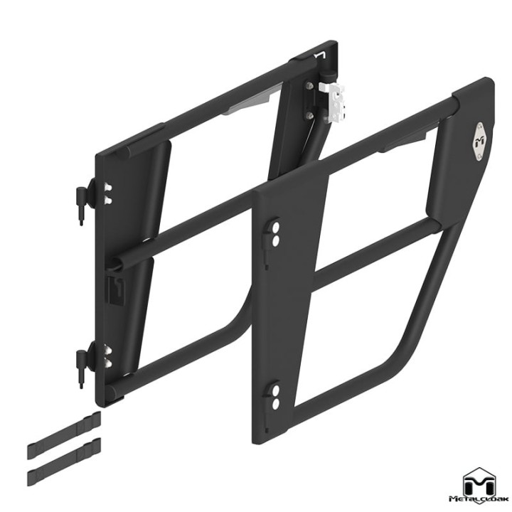 Drzwi rurowe tylne Open Frame aluminium czarny proszek Jeep Wrangler JK Unlimited 4-drzwiowy MetalCloak