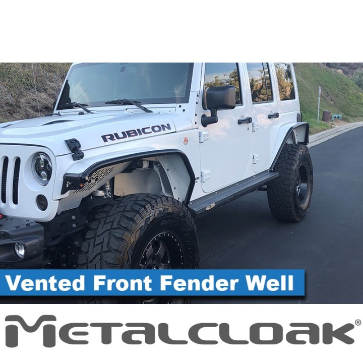 Wentylowany panel nadkola aluminiowy para czarny proszek Jeep Wrangler JK MetalCloak - ujęcie 3