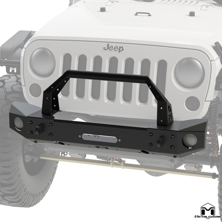 Zderzak przedni Frame-Built nr 1504 pod wyciagarke stal czarny proszek Jeep Wrangler JK MetalCloak