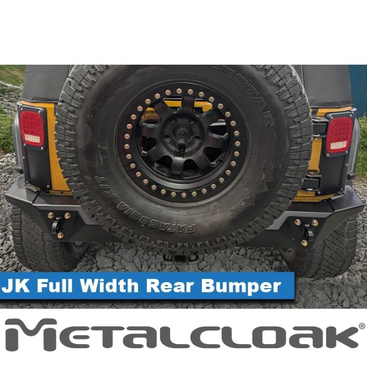Zderzak tylny Full Duty Wide stal 3/16 cala czarny proszek Jeep Wrangler JK MetalCloak - ujęcie 3
