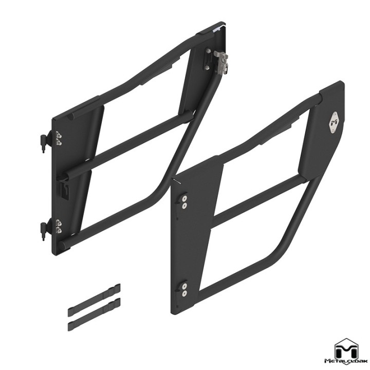 Drzwi rurowe Open Frame aluminiowe, tyl, para, JL/JT METALCLOAK