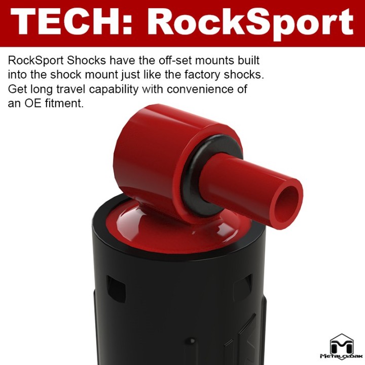 Amortyzatory tylne RockSport RED Long(er) Travel, para, JL Wrangler METALCLOAK - ujęcie 3
